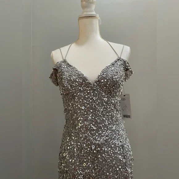 🌟Host Pick🌟Women’s Silver Tiffany Designs Sequined Gown